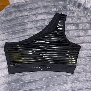 Black One-Shoulder Swim/Crop Top BNWOT